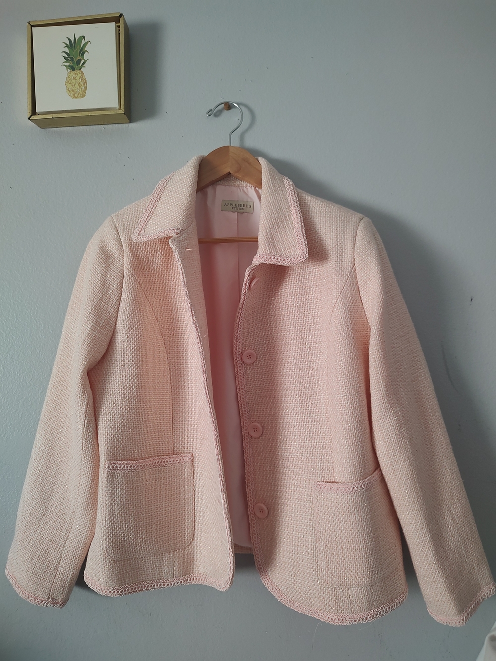 Appleseed's Soft Pink Tweed Blazer